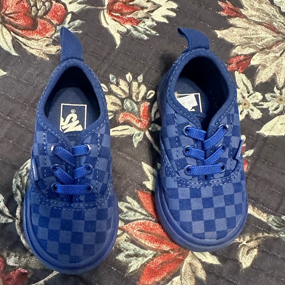 Toddler Vans Blue Checkered Sneakers Size 5